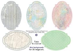 5 Pcs. 8 x 11.5 cm Mini Backgrounds for 3D Images