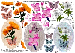 3 pcs. 3D floral toppers step by step