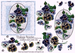 Vintage Pansies step by step