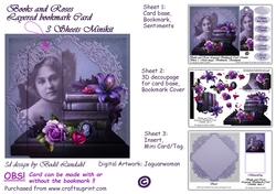 Books and Roses Layered Bookmark Card Mini-kit