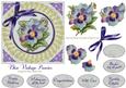 Blue Vintage Pansies