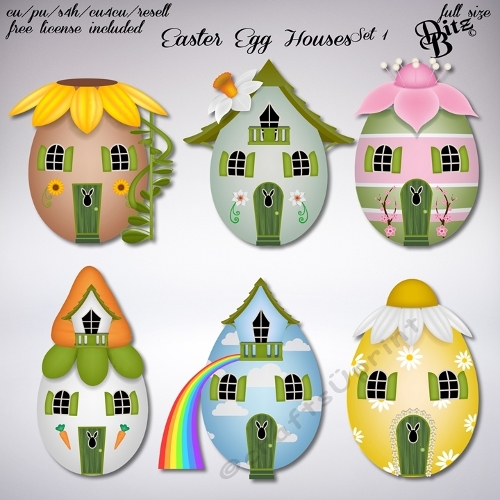 Easter Egg Houses Set 1