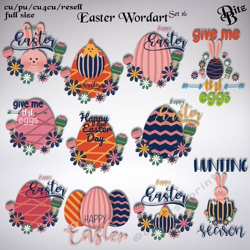 Easter Wordart Set 16