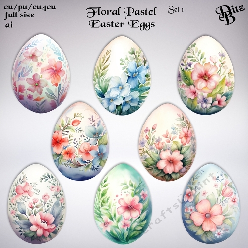Floral Pastel Easter Eggs Set 1