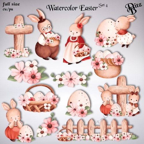 Watercolor Easter Set 4