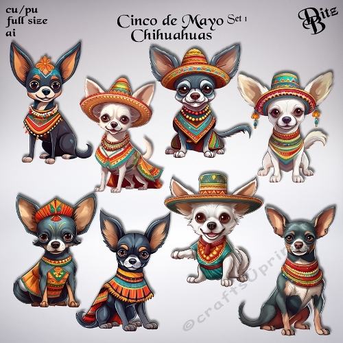 Cinco de Mayo Chihuahuas Set 1