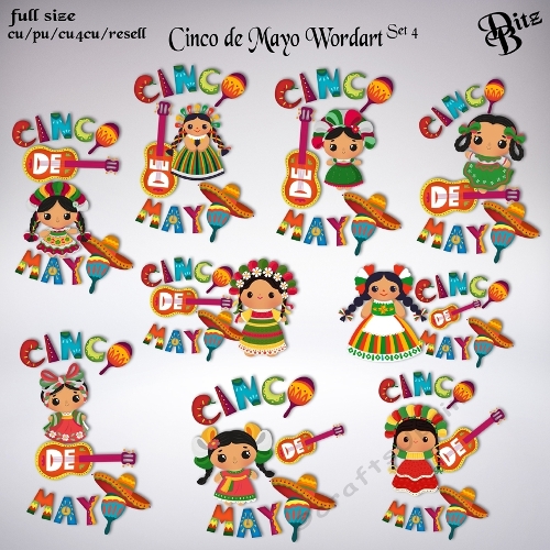 Cinco de Mayo Wordart Set 4