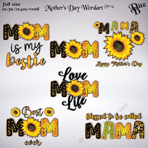 Mothers Day Wordart Set 14