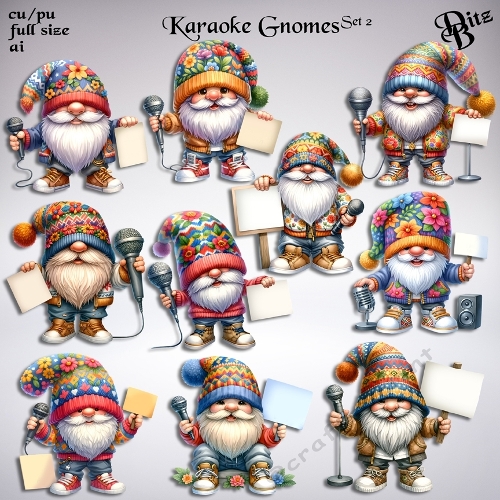Karaoke Gnomes Set 2
