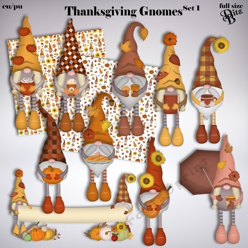 Thanksgiving Gnomes Set 1
