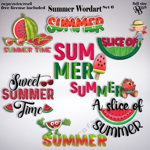 Summer Word Art Set 6