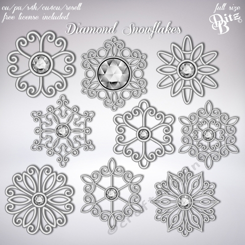 Diamond Snowflakes Set 1