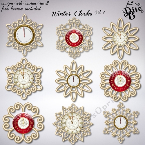 Winter Clocks Set 1