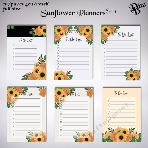 Sunflower Planners Set 3