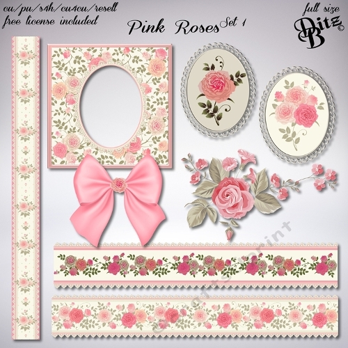 Pink Roses Set 1