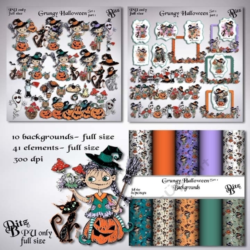 Grungy Halloween PU Full Size Kit