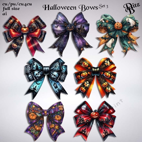 Halloween Bows Set 3