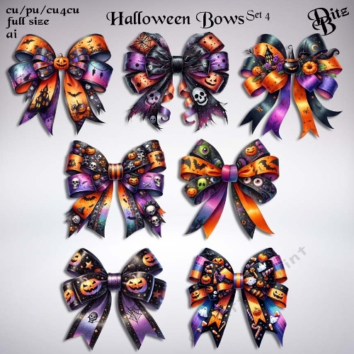 Halloween Bows Set 4