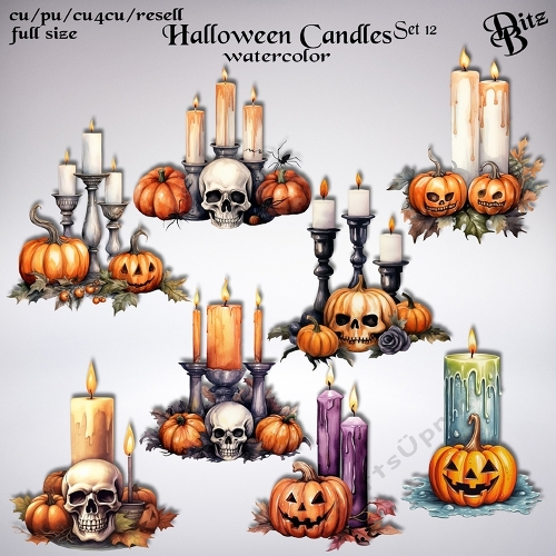Halloween Candles Set 12