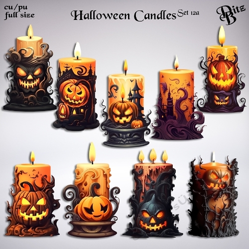 Halloween Candles Set 12a
