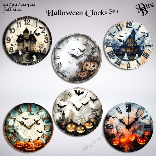 Halloween Clocks Set 1