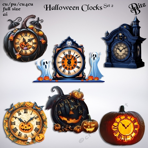 Halloween Clocks Set 2