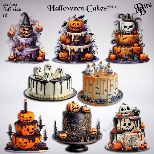 Halloween Cakes Set 1