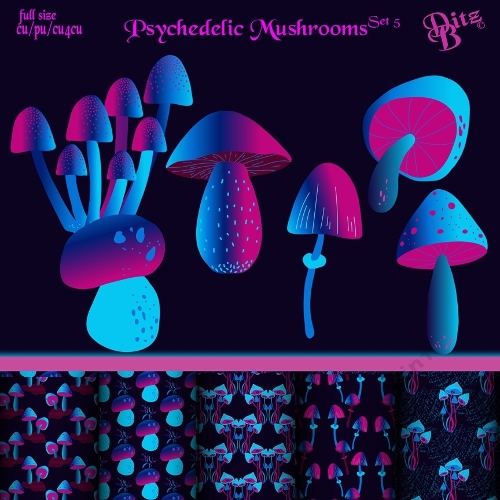 Psychedelic Mushroom Set 5