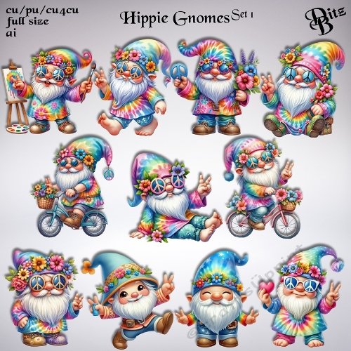 Hippie Gnomes Set 1