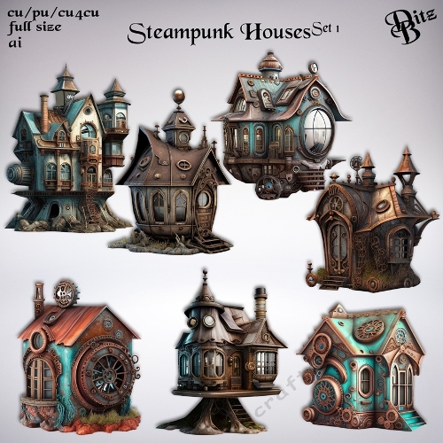 Steampunk Houses Set 1
