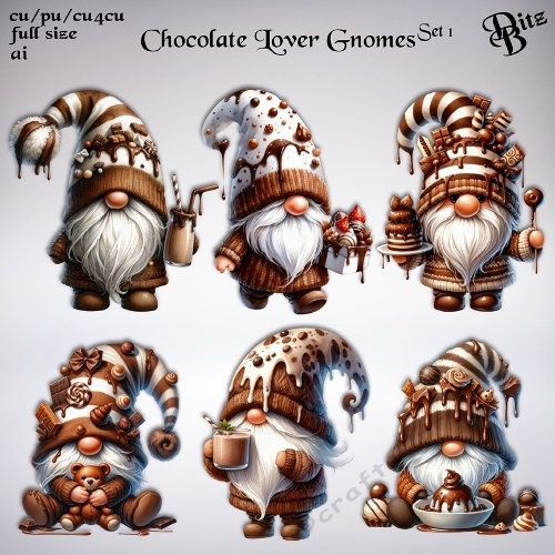 Chocolate Lover Gnomes Set 1