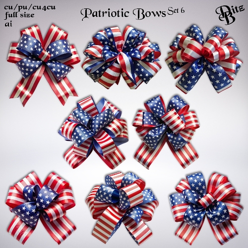 Patriotic Bows Set 6