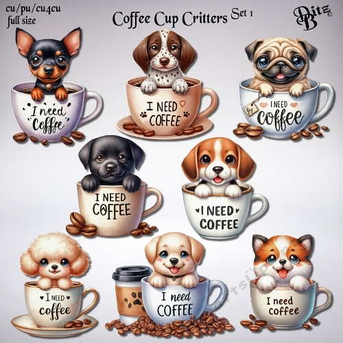 Coffee Cup Critters Set 1