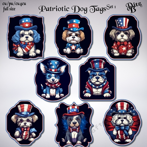 Patriotic Dog Tags Set 1