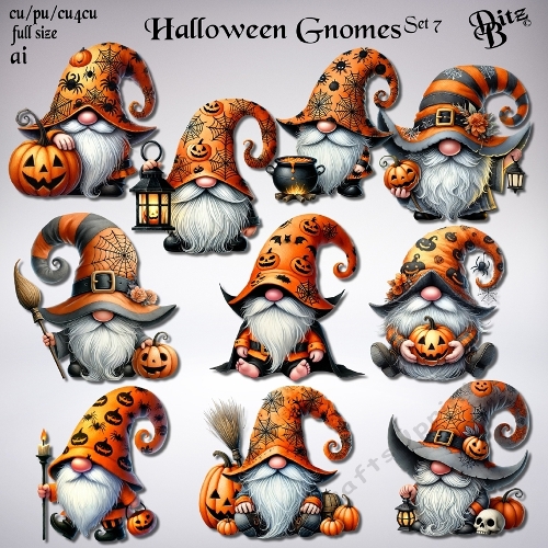 Halloween Gnomes Set 7