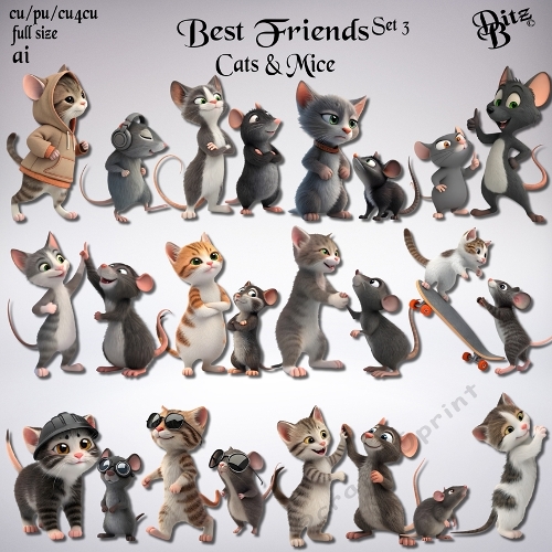 Best Friends Set 3 - Cats & Mice