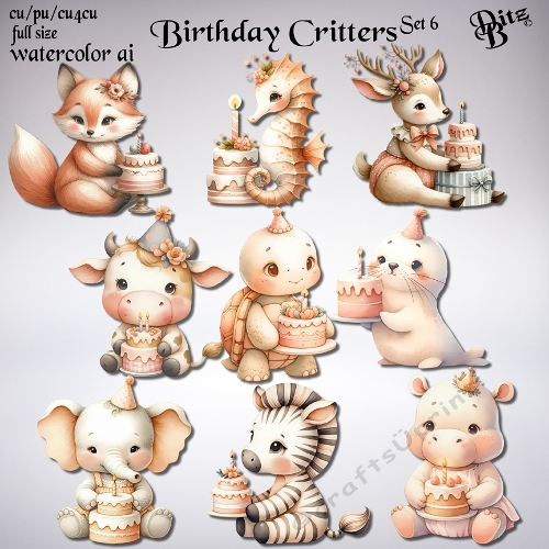 Birthday Critters Set 6