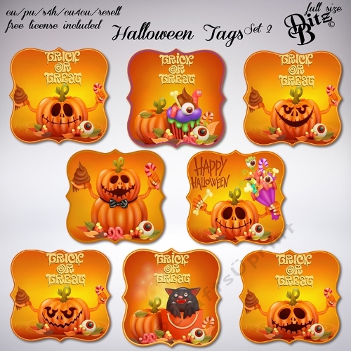 Halloween Tags Set 2