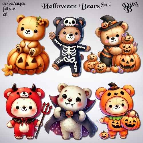 Halloween Bears Set 2