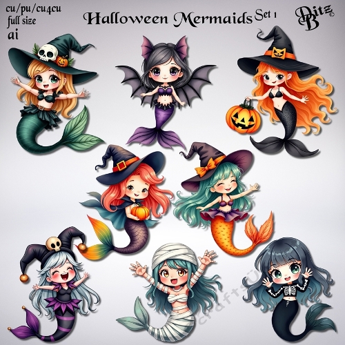 Halloween Mermaids Set 1