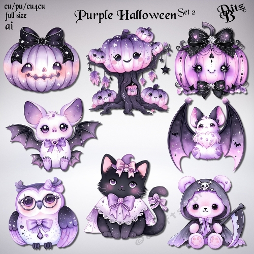 Purple Halloween Set 2