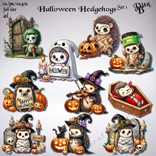 Halloween Hedgehogs Set 1