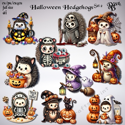 Halloween Hedgehogs Set 2