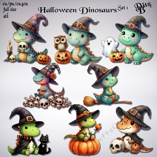 Halloween Dinosaurs Set 1