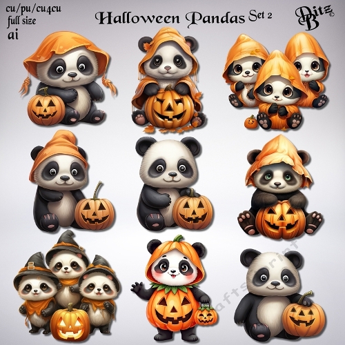 Halloween Pandas Set 2
