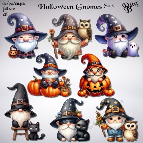 Halloween Gnomes Set 8