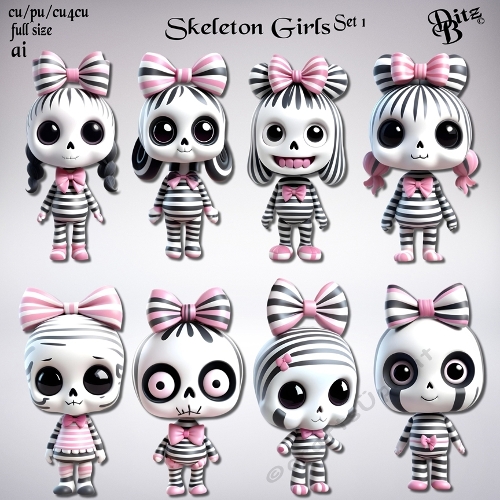 Skeleton Girls Set 1