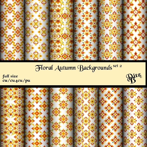 Floral Autumn Backgrounds Set 2