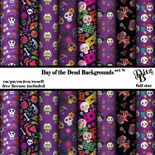 Day of the Dead Backgrounds Set 8