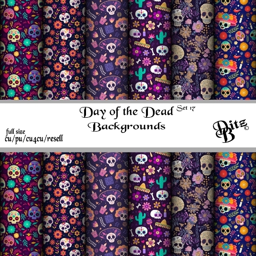 Day of the Dead Backgrounds Set 17